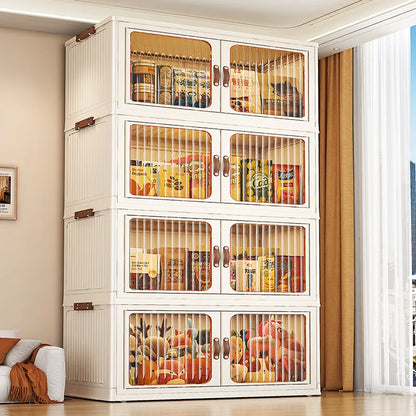 Large Capacity Collapsible Storage Bin — Plastic Organizer with Lid for Clothes, Toys & Blankets, Stackable & Portable for Bedroom or Nursery