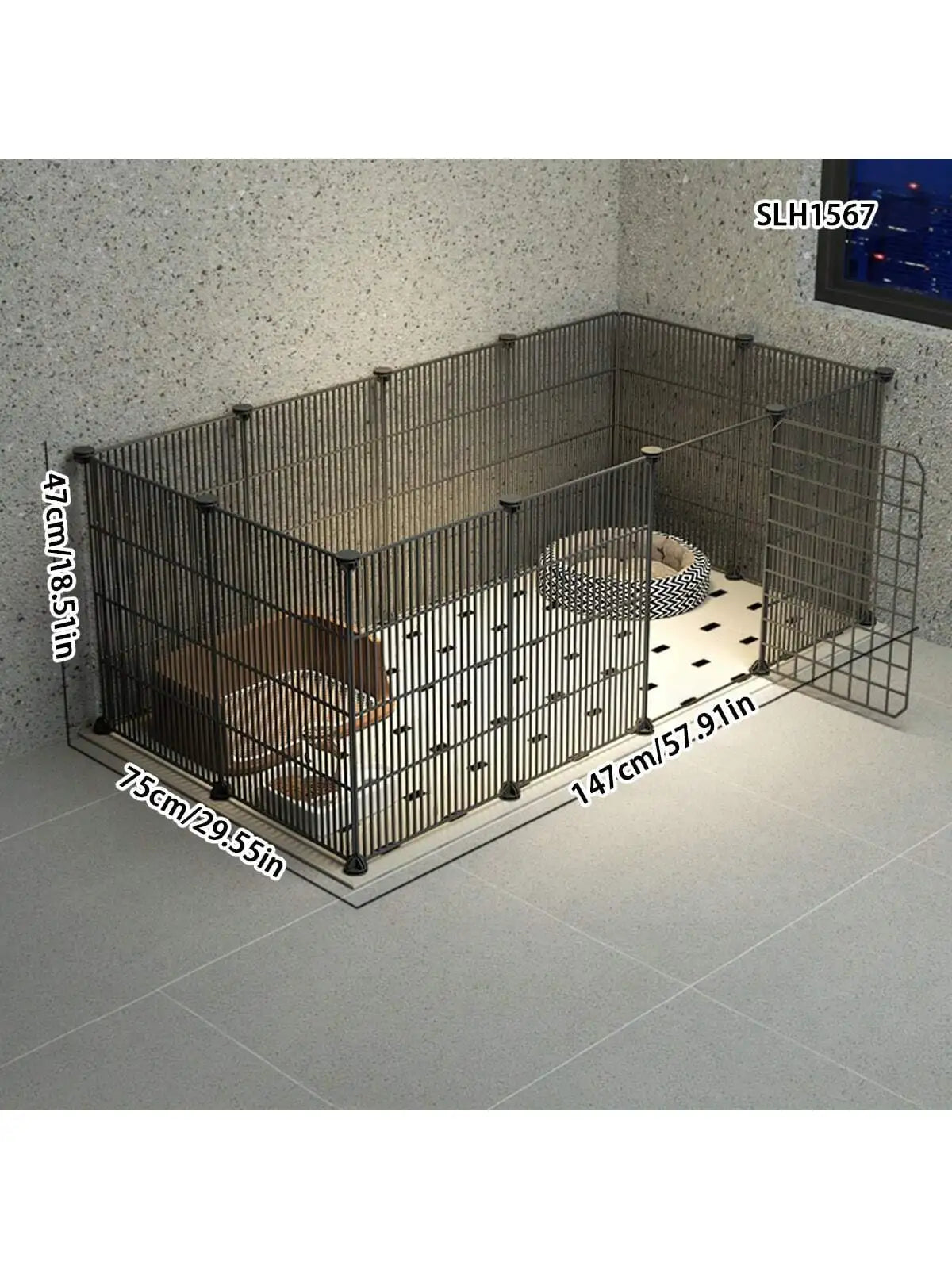 Indoor Pet Enclosure — No Assembly Teddy Fence with Tight Mesh, Escape-Proof Small Dog & Puppy Cage