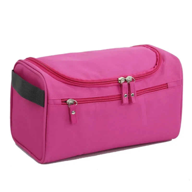 Portable Polyester Travel Cosmetic Bag: Waterproof Toiletries Organizer with Zipper