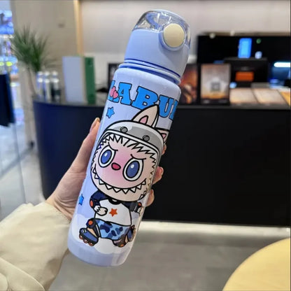 BPA-Free Cartoon Water Bottle with Straw — Leak-Proof Portable Bottle for Sports, Fitness & Travel