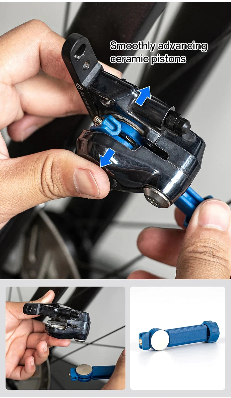Durable Steel Bike Brake Pad Spreader Tool — 360° Rotatable Hydraulic Disc Caliper Piston Reset & Extension Tool