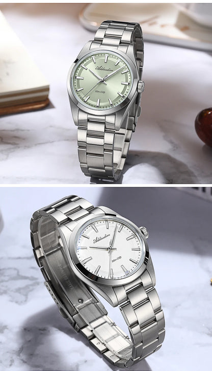 ADDIESDIVE Men's Luxury Quartz Watch – VH31, 100m Waterproof, Green AR Coating, Luminous, 316L Stainless Steel, 36mm