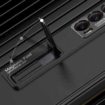 Original Honor Magic V2 Magnetic Hinge Case – Anti-Knock Matte Hard Cover with Outer Screen Glass Stand