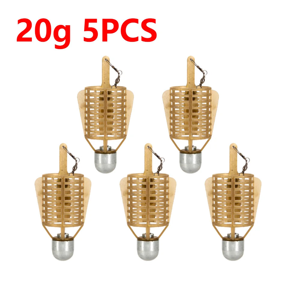 Fishing Hooks Explosion Bait Cage with Iron Head – Spherical Basket Feeder Holder Tackle Tool