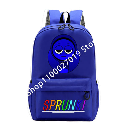 Sprunkis Cartoon Anime Backpack for Boys & Girls – Breathable, Wear-Resistant Canvas Schoolbag for Kids
