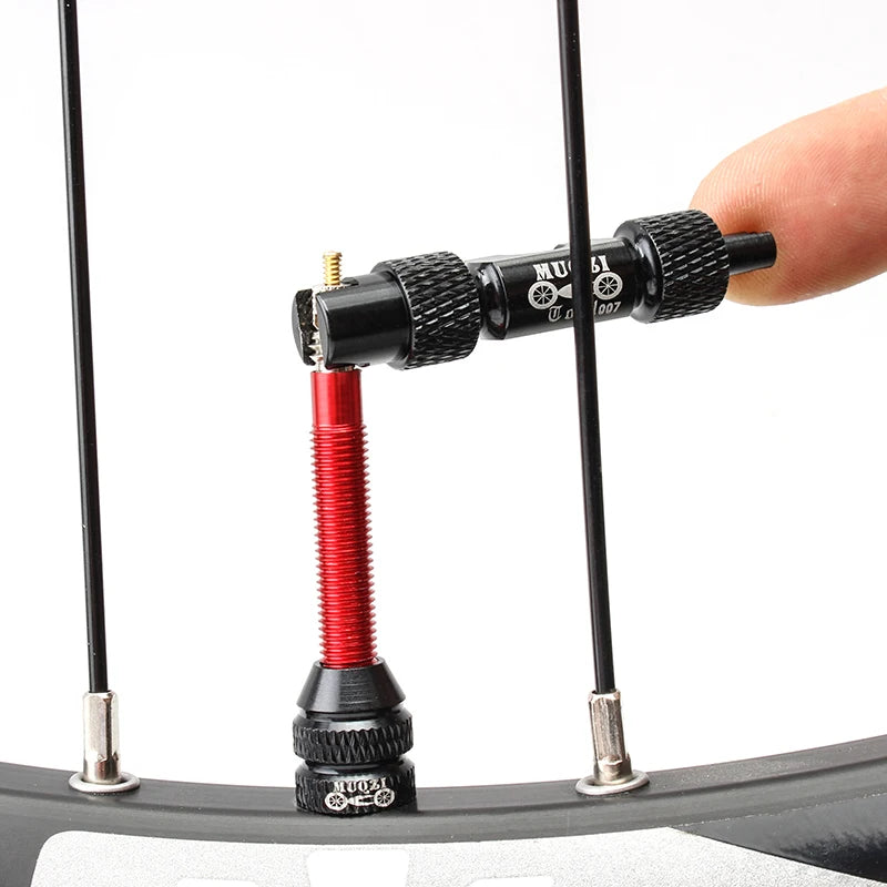 MUQZI MTB & Road Bike Valve Tool – Schrader & Presta Wrench for Tire Installation and Valve Core Removal