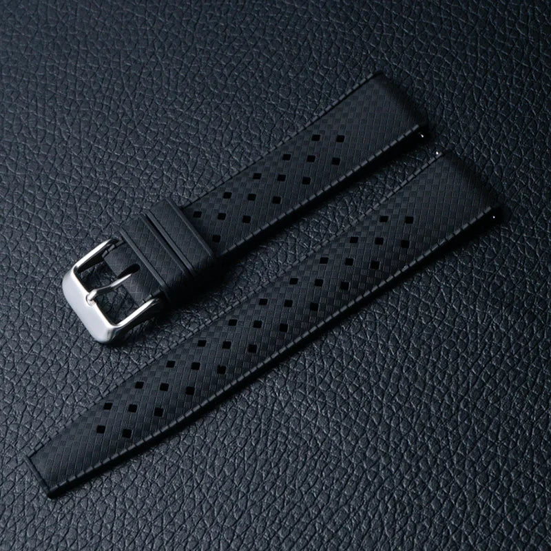 Classic Tropical Style FKM Watch Strap - 18mm, 20mm, 22mm Replacement Band for Seiko, Oris, Citizen