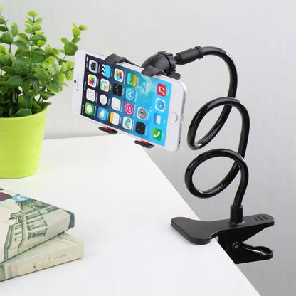 Flexible Gooseneck Mobile Phone Holder: Universal Lazy Bracket Stand for Bed, Desk, or Table - Smartphone Stents Clip
