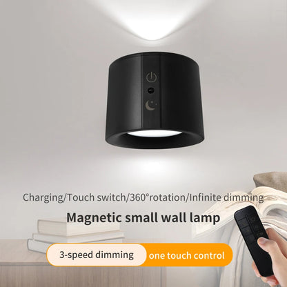 LED Wall Sconces Light – Touch Control Double Head Wall Lamp, 360° Rotatable, 3 Colors, Wireless Night Lights for Bedroom