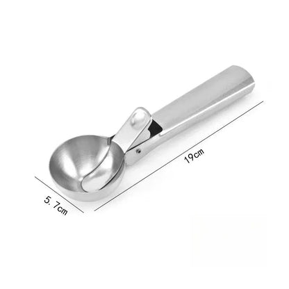 Multifunctional Stainless Steel Ice Cream Scoop – Dual-Purpose Fruit & Watermelon Ball Spoon for Household Use