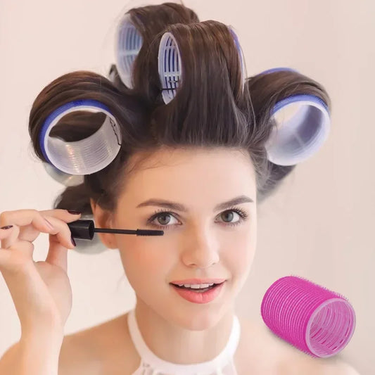 Jumbo Self-Grip Hair Rollers – Heatless Curlers for Salon & Home, Sticky Hair Styling Tools