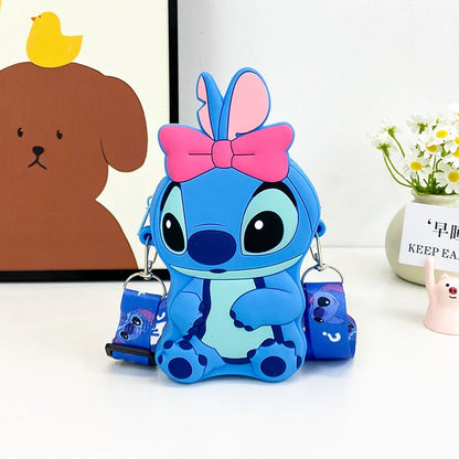 Disney Stitch and Angel Shoulder Bag - Mini Cartoon Crossbody Purse for Boys and Girls - Travel Handbag and Storage Bag Gift