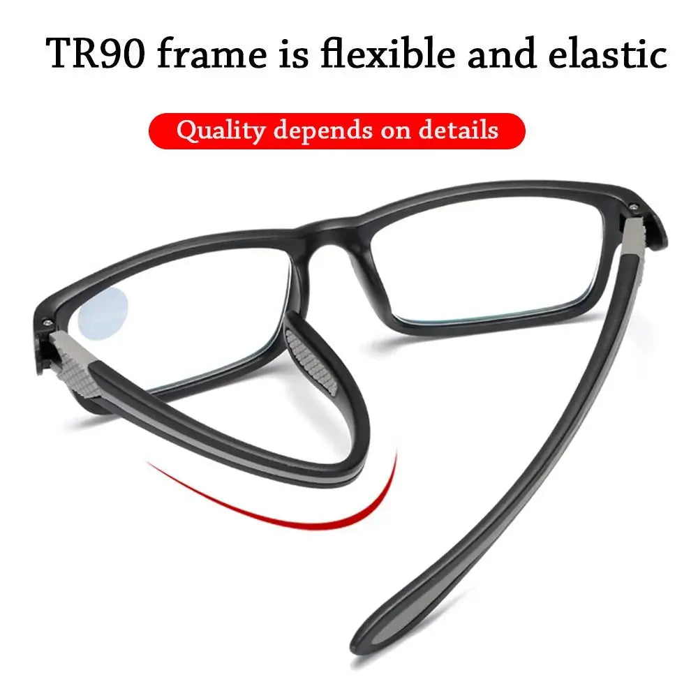 Sports Reading Glasses - Anti-Blue Light TR90 Frame Eyewear for Men & Women (+100 to +400)