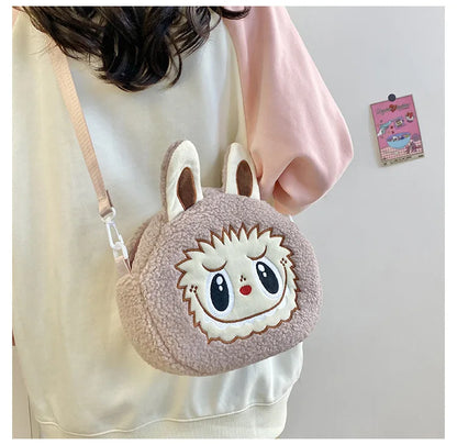 Labu Cartoon Crossbody Plush Bag – Kids Backpack & Shoulder Bag Doll Change Purse, Perfect Gift for Girls