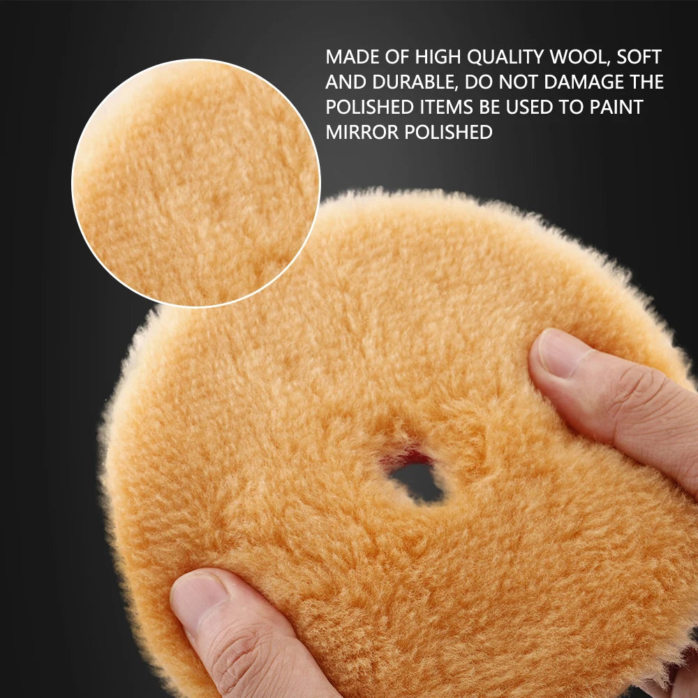 SPTA 5Pcs Car Sponge Wool Polishing Pads Set – 3", 5", 6" for DA/RO/GA Buffer Polisher, Buffing & Waxing