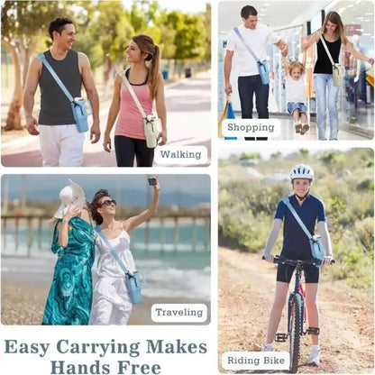 30/40Oz Water Bottle Crossbody Bag — Reusable Cooler Bag with Adjustable Shoulder Strap