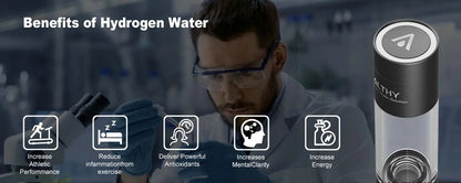 ALTHY Molecular Hydrogen Water Generator Bottle - DuPont SPE&PEM Dual Chamber Ionizer with Charging & Time Display