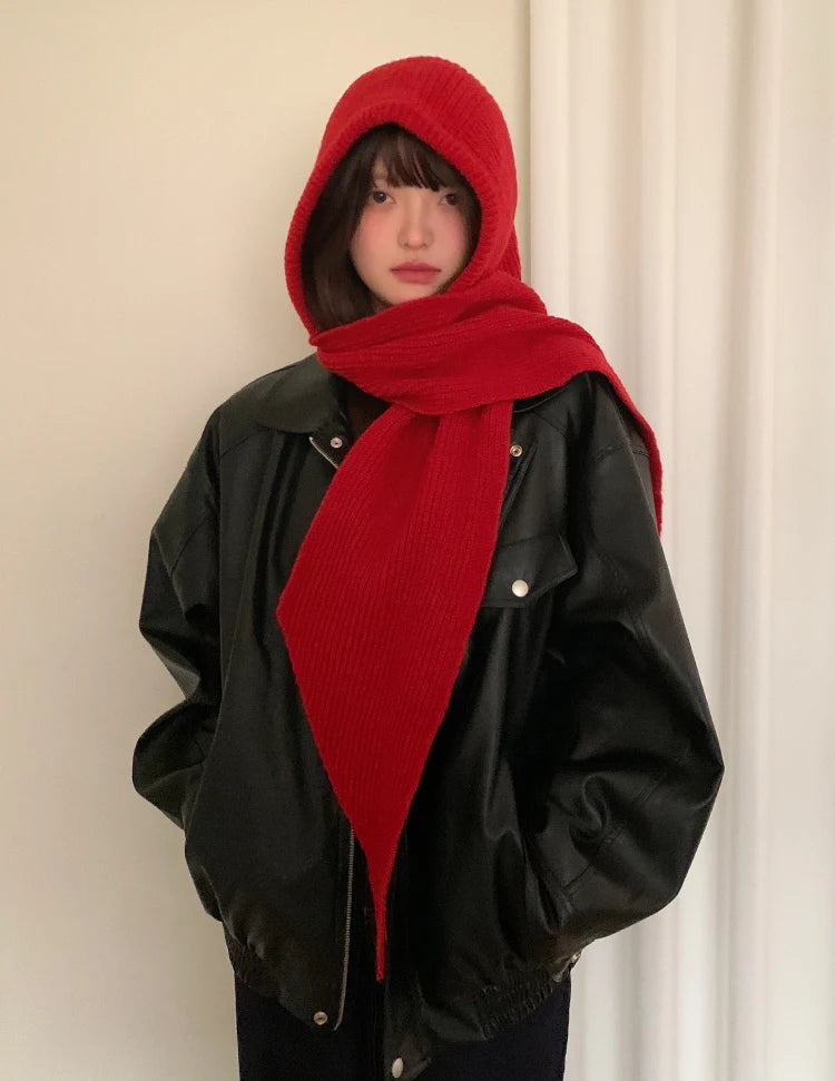 Autumn & Winter Hat and Scarf Set – Wool Knit Earmuffs, Fashionable Neck Warmer for Women