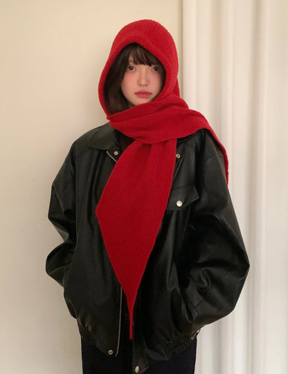 Autumn & Winter Hat and Scarf Set – Wool Knit Earmuffs, Fashionable Neck Warmer for Women