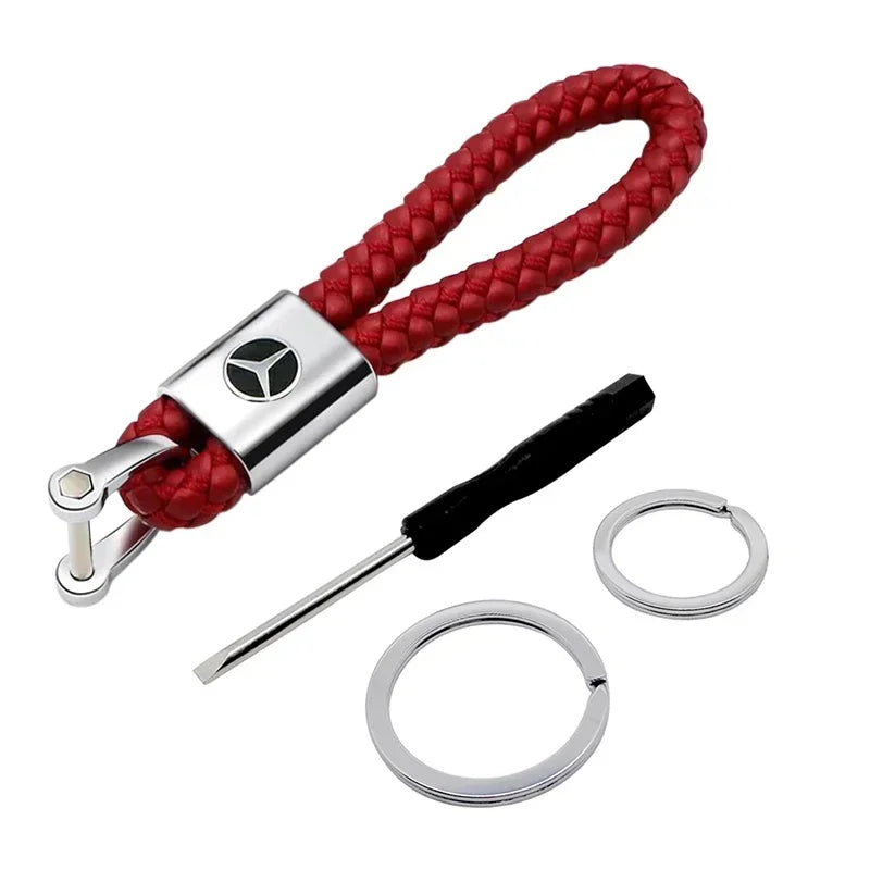 Braided Rope Metal Keychain – Car Key Ring for Mercedes Benz W166/W213/W246/W176/W177/W205 C260/C200/C300/C180/C63/W167