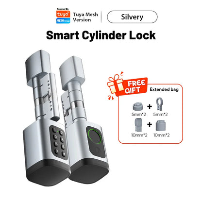 V1 Pro+ Smart Door Lock – TUYA App Adjustable Fingerprint, Password & RFID Cylinder for Home Security