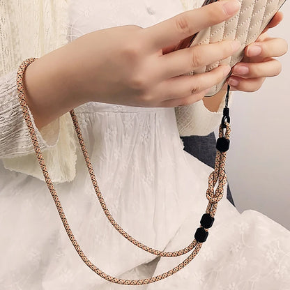 Long Neck Hanging Chain Hand-woven Mobile Phone Lanyard Strong and Length Adjustable Dual-use Lanyard Phone Anti-lost Pendant