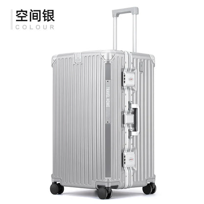 COLENARA Aluminum Frame Suitcase — High-Quality Large Capacity Trolley Travel Bag, 24", 26", 28", 30" Rolling Luggage