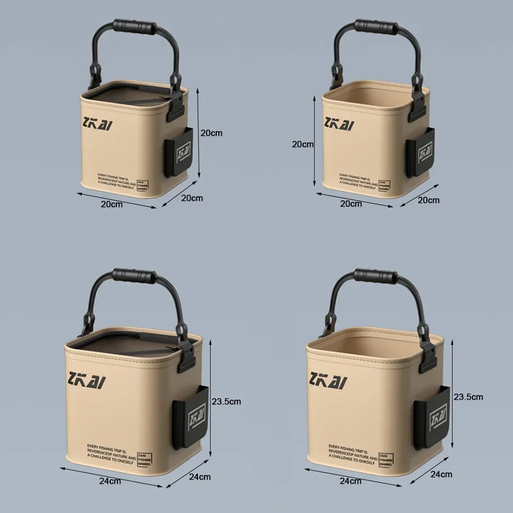 8L/13L Folding Fishing Bucket – Multifunction Waterproof Outdoor Camping Bucket with Ergonomic Handle
