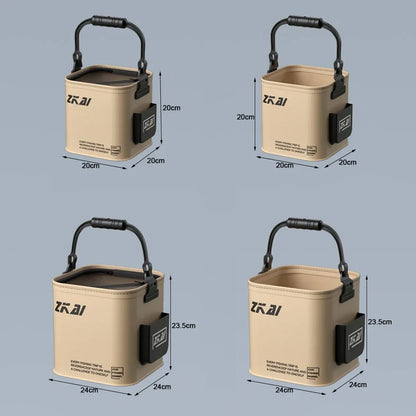8L/13L Folding Fishing Bucket – Multifunction Waterproof Outdoor Camping Bucket with Ergonomic Handle