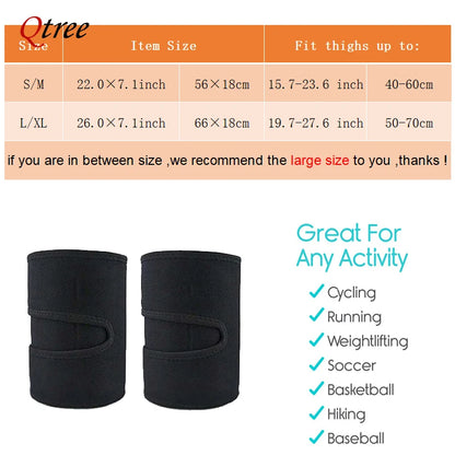 Qtree Thigh Trimmer Trainer Belt - Hot Neoprene Legging Shapers for Women - Slimming Thigh Sauna Sweat Wraps for Weight Loss Support