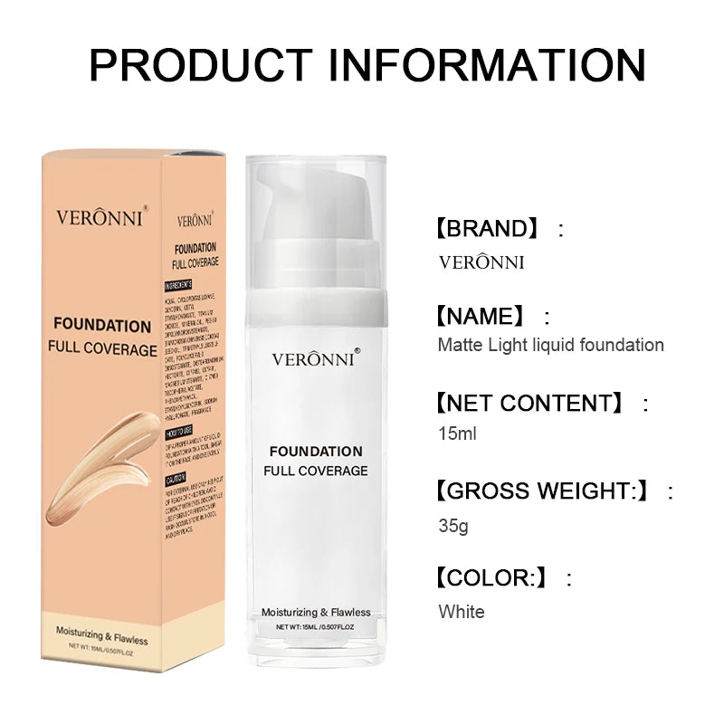 Pure White Liquid Foundation – Long-Lasting COS Stage Makeup Concealer & Mixable Brightening Adjuster