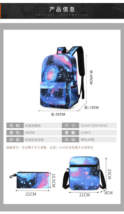 3PC One Piece Luffy School Backpack Set – Rechargeable Anime Bag for Boys & Girls, Student Cartoon Mochila