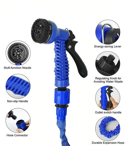 25FT–200FT Expandable Garden Hose – Lightweight Durable Watering Tool with 7-Function Spray Gun