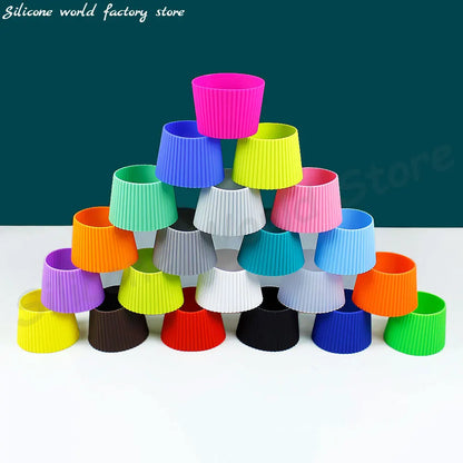 Silicone Coffee Cup Cover & Sleeve — Anti-Scalding, Anti-Slip Universal Tapered Thread Mug Protector for Ceramic & Glass Cups