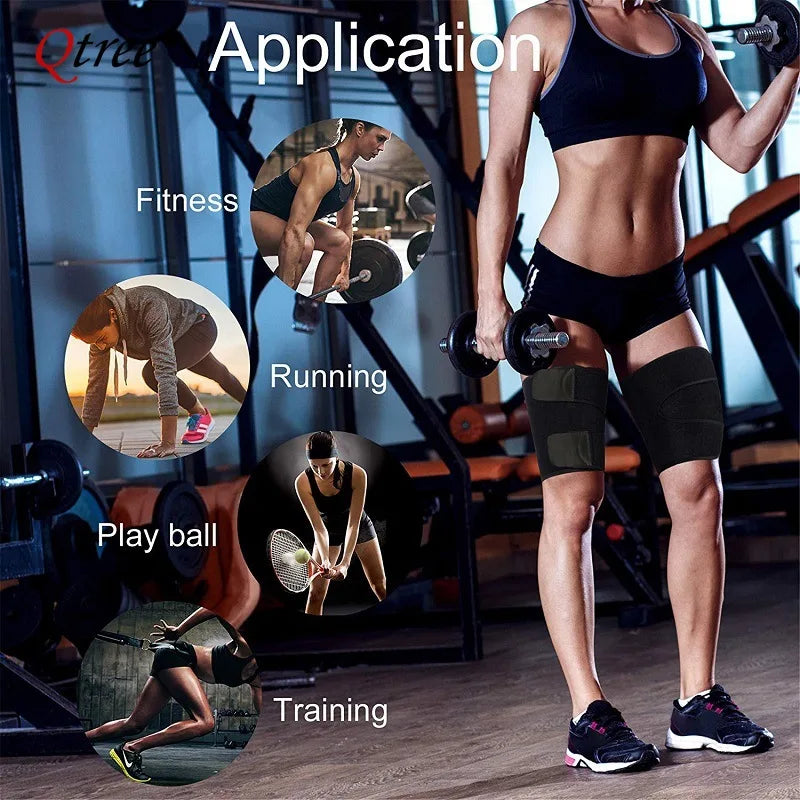 Qtree Thigh Trimmer Trainer Belt - Hot Neoprene Legging Shapers for Women - Slimming Thigh Sauna Sweat Wraps for Weight Loss Support