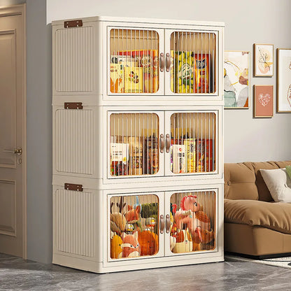 Large Capacity Collapsible Storage Bin — Plastic Organizer with Lid for Clothes, Toys & Blankets, Stackable & Portable for Bedroom or Nursery