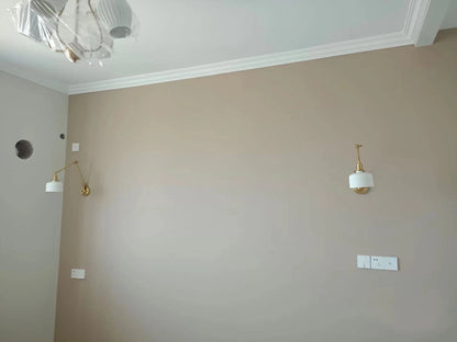 IWHD 2022 Ceramic Copper LED Wall Lamp — Adjustable Swinging Long Arm Light for Bedroom & Living Room