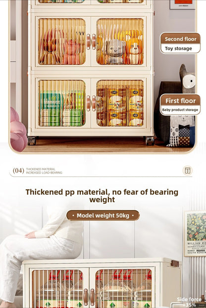 Large Capacity Collapsible Storage Bin — Plastic Organizer with Lid for Clothes, Toys & Blankets, Stackable & Portable for Bedroom or Nursery