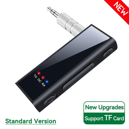 Bluetooth 5.4 Audio Transmitter Receiver – 3.5mm AUX Wireless Adapter with Mic & TF Card Support for Car, TV & PC