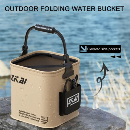 8L/13L Folding Fishing Bucket – Multifunction Waterproof Outdoor Camping Bucket with Ergonomic Handle