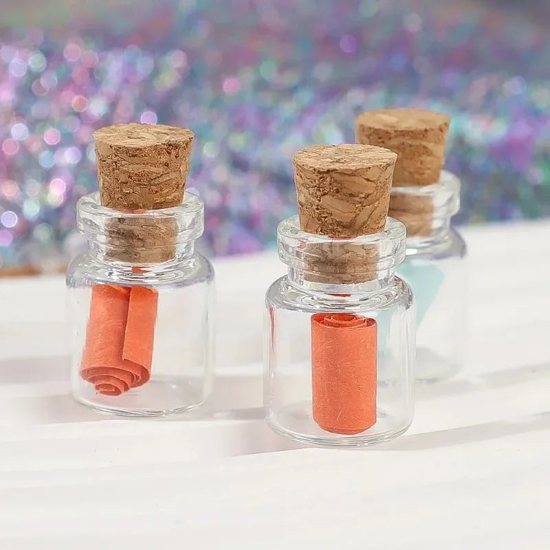 Mini Glass Bottles with Cork – DIY Transparent Empty Message Bottles for Birthday, Wedding, and Party Favors Decor