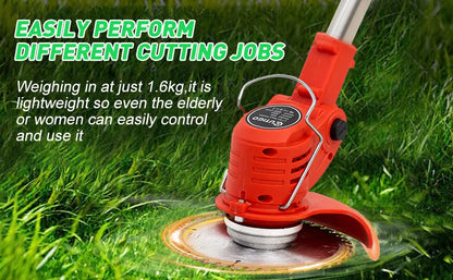 OUTIGO Cordless String Trimmer & Edger — 2×21V Battery Grass Trimmer with Blade Attachments