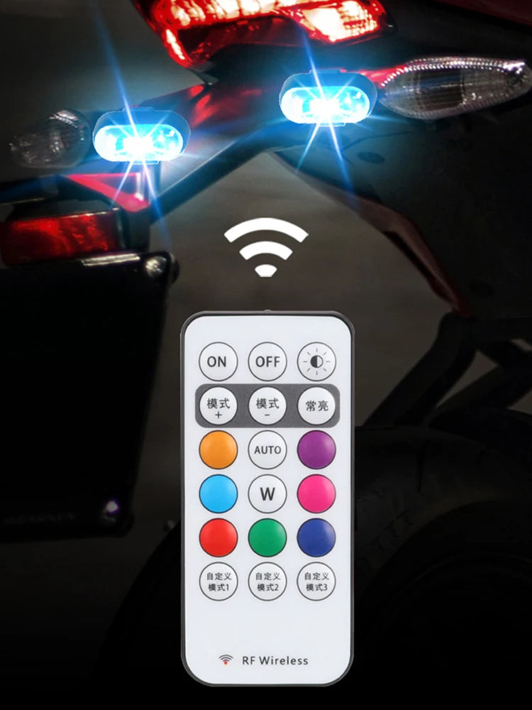 Wireless RGB LED Strobe Lights – Warning & Position Lights for Aircraft, Helicopters, and Motorcycles