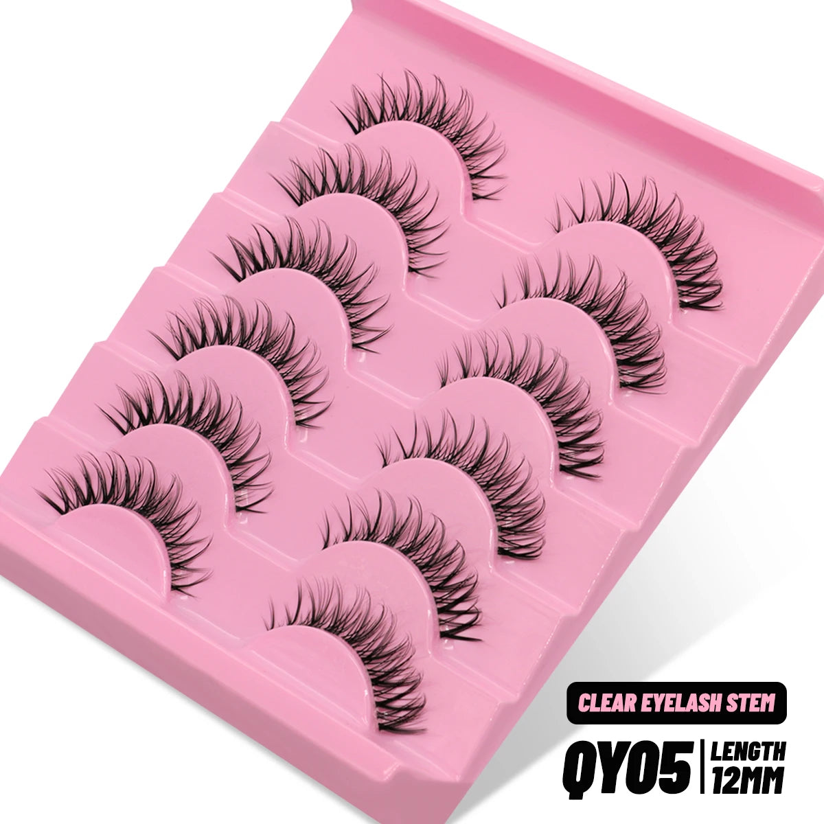 GROINNEYA Cat Eye Lashes – Faux Mink Wispy Winged Fake Eyelashes for Natural Elongated Look