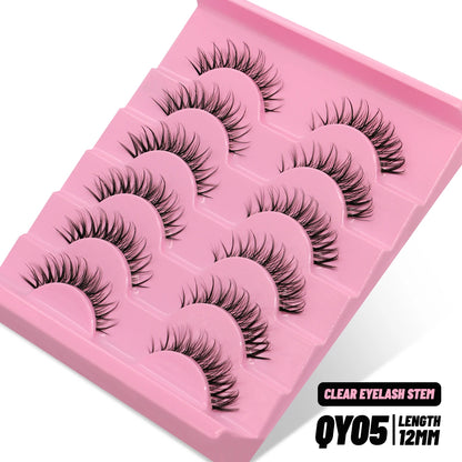 GROINNEYA Cat Eye Lashes – Faux Mink Wispy Winged Fake Eyelashes for Natural Elongated Look