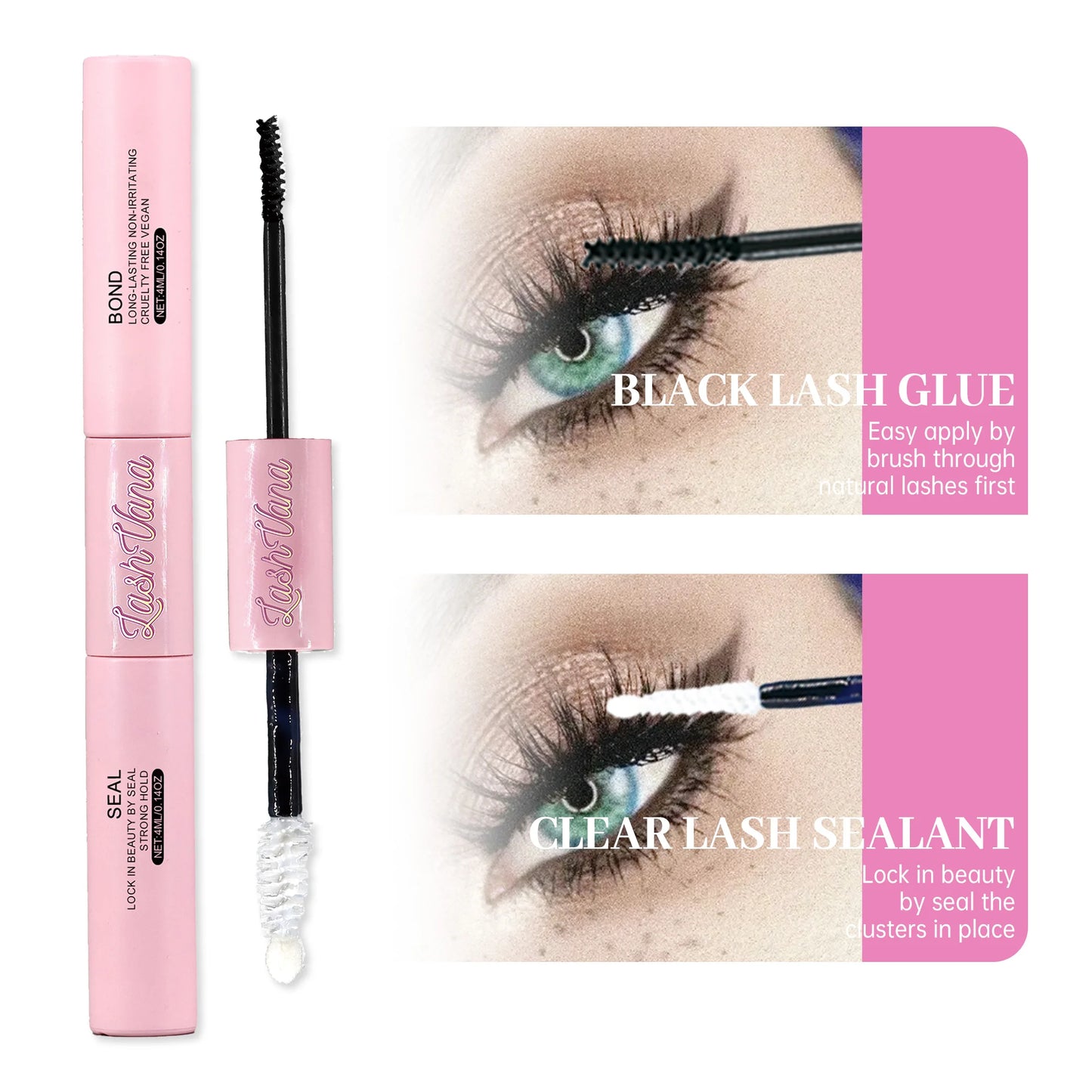 DIY Lash Extension Kit – Bond & Seal, Remover, Tweezers, Individual Lashes, Clusters & Makeup Tools