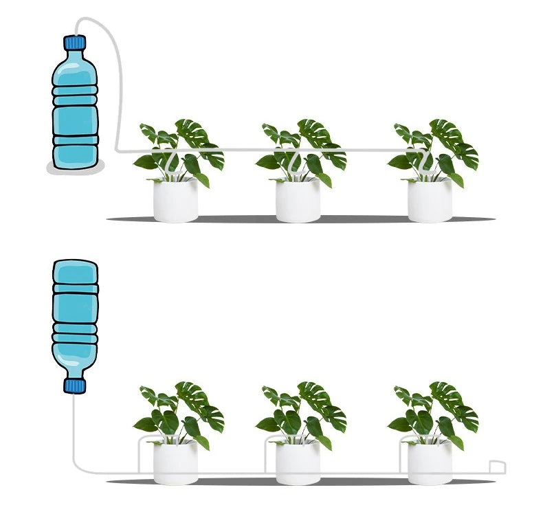 Garden Drip Irrigation Kit — Water-Saving Micro Dripper System with Regulating Valve and 4/7mm Hose for Potted Plants and Greenhouse