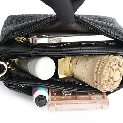 Luxury Women’s Leather Handbag – Large Capacity Shoulder & Crossbody Designer Bag