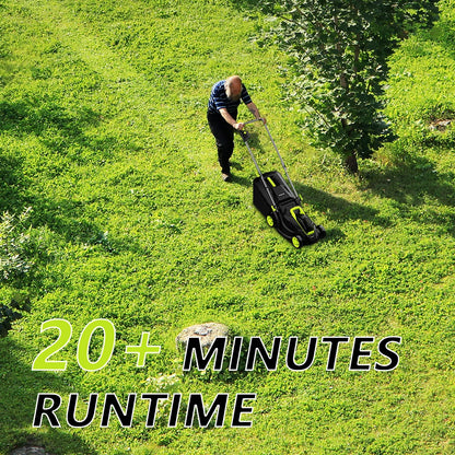 Deli 13" Cordless Electric Lawn Mower – 2-in-1 Lightweight Brushless Mower with 21V 4.0Ah Battery & Charger