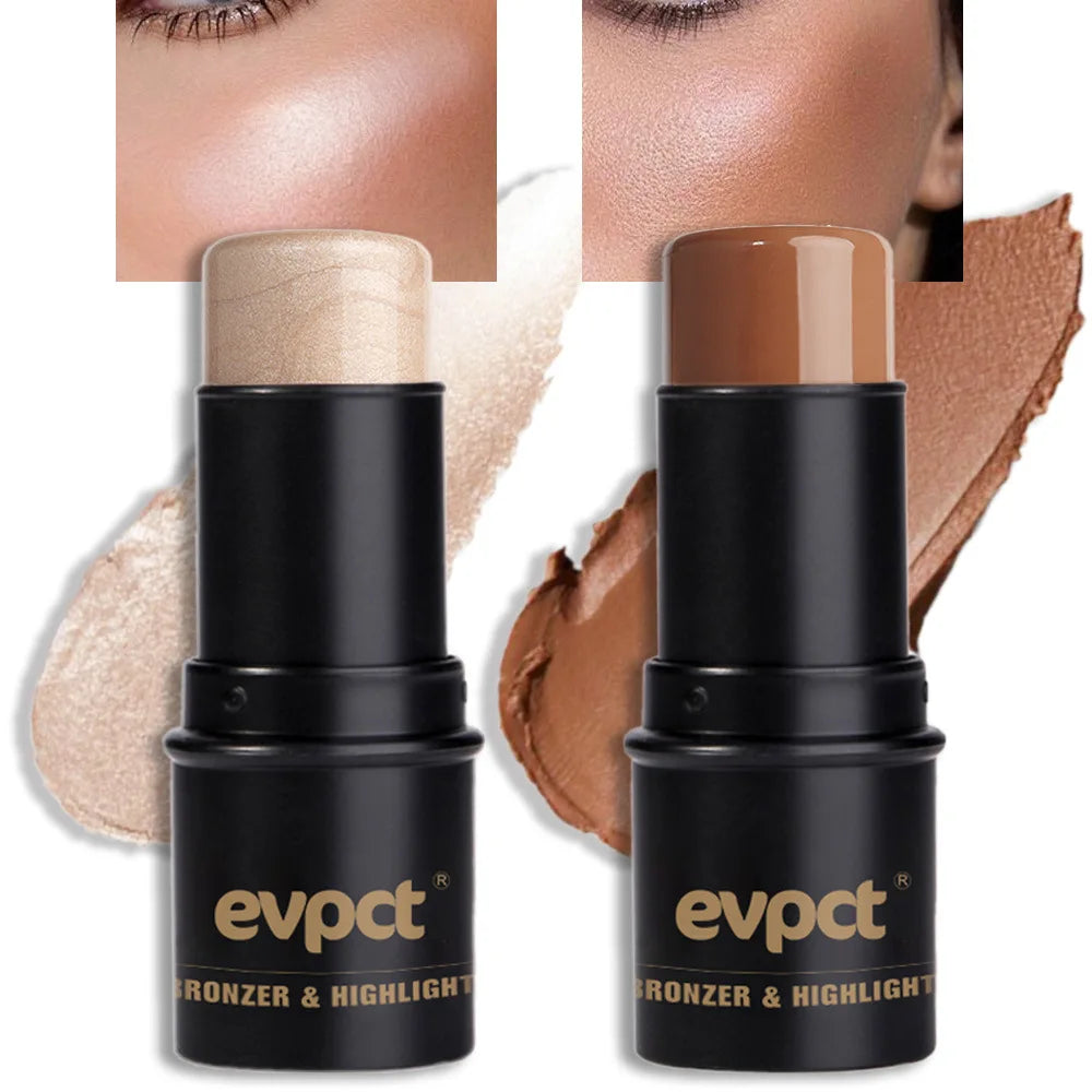 Highlighting & Bronzer Stick - Face Brightening Blusher, Rouge Concealer Pen, Long-Lasting Corrector & Nose Contouring Cosmetics